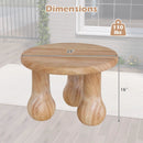 24" Small Solid Mahogany Wood Coffee Table with Thickened Top and Column Legs by LJGDeals