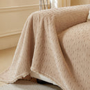 Textured Throw Blanket with 3D Dobby Weave, Minimalist Furniture Protector for Couch
