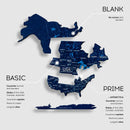Wooden World Map Navy Blue by Enjoy The Wood