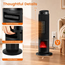 24-Inch PTC Ceramic Tower Space Heater with 7-Color Flame