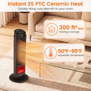 24-Inch PTC Ceramic Tower Space Heater with 7-Color Flame