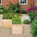 24 Inch L-Shaped Wooden Raised Garden Bed with Open-Ended Base-Natural by LJGDeals