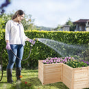 24 Inch L-Shaped Wooden Raised Garden Bed with Open-Ended Base-Natural by LJGDeals