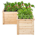 24 Inch L-Shaped Wooden Raised Garden Bed with Open-Ended Base-Natural by LJGDeals
