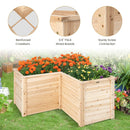 24 Inch L-Shaped Wooden Raised Garden Bed with Open-Ended Base-Natural by LJGDeals