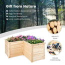24 Inch L-Shaped Wooden Raised Garden Bed with Open-Ended Base-Natural by LJGDeals