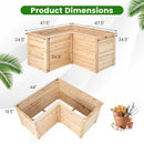 24 Inch L-Shaped Wooden Raised Garden Bed with Open-Ended Base-Natural by LJGDeals