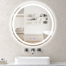 32 Inch Anti-Fog Bathroom Wall Mirror with 3-Color LED Lights by LJGDeals