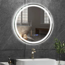24 Inch Anti-Fog Bathroom Wall Mirror with 3-Color LED Lights and Temperature Display by LJGDeals