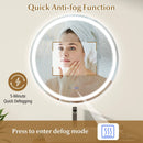 32 Inch Anti-Fog Bathroom Wall Mirror with 3-Color LED Lights by LJGDeals