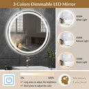 32 Inch Anti-Fog Bathroom Wall Mirror with 3-Color LED Lights by LJGDeals