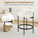 24 Inch Boucle Counter Stools Set of 2 with Curved Backrest by LJGDeals