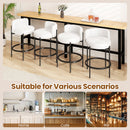 24 Inch Boucle Counter Stools Set of 2 with Curved Backrest