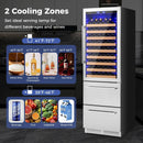 24 Inch Wine and Beverage Refrigerator with Independent Temperature Control-Sliver by LJGDeals