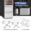 24 Inch Wine and Beverage Refrigerator with Independent Temperature Control-Sliver by LJGDeals