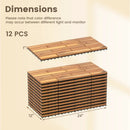 Acacia Wood Interlocking Deck Tiles - 12 Pieces, 24x12 Inch by DirectDeals