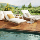 Acacia Wood Interlocking Deck Tiles 24x12 Inch - 24 Pack by DirectDeals