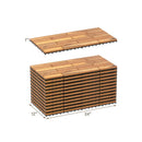 Acacia Wood Interlocking Deck Tiles 24x12 Inch - 24 Pack by DirectDeals
