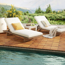 Acacia Wood Interlocking Deck Tiles 24x12 Inch - 36 Pack by LJGDeals