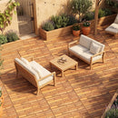 Acacia Wood Interlocking Deck Tiles 24x12 Inch - 48 Pack by LJGDeals