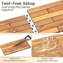 Acacia Wood Interlocking Deck Tiles 24x12 Inch - 48 Pack by DirectDeals