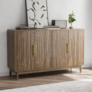 Sideboard Buffet Cabinet With Carved Doors And Adjustable Layer Board by Unique Piece Furniture