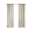 Plaid Rod Pocket and Back Tab Curtain Panel with Fleece Lining Natural 50x84"