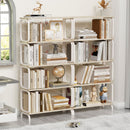 5 Tier Industrial Bookshelf, Tall Bookcase With Open Design, Vintage Storage Organizer by HouseOfZazla