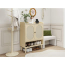 2 Door Shoe Rack, Freestanding Modern Shoe Storage Cabinet, for Entryway