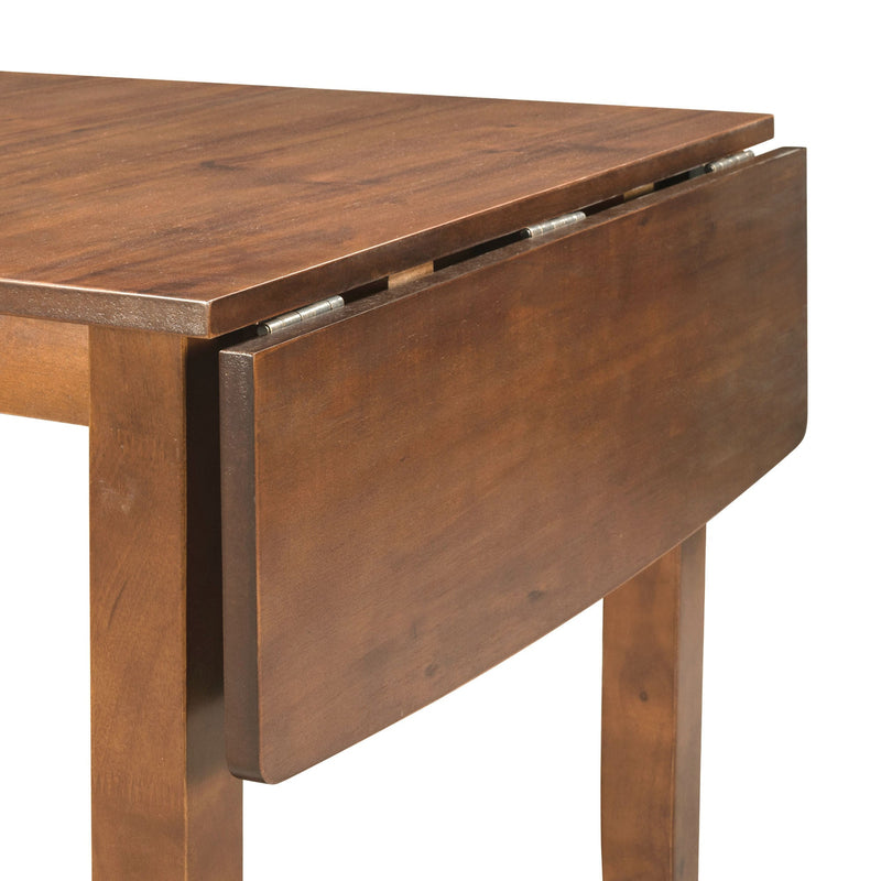 3-Piece Wood Drop Leaf Breakfast Nook Dining Table Set with 2 X-back Chairs for Small Places, Brown