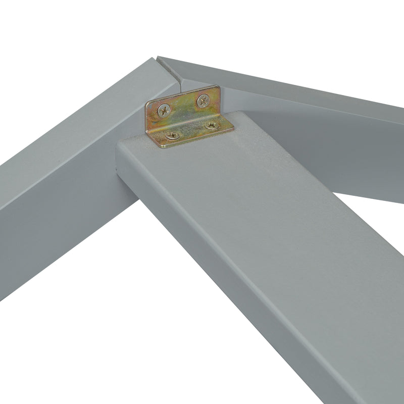 Double Twin House-Style Floor Bed with Fence, Guardrails, without door, Grey(Old Sku:W504P143316)