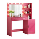 Vanity Desk With Mirror And Lights, 46.4In Dressing Table With 2 Large Drawer & Large Vertical Organizer, 3 Level Dresser & 3 Lighting Modes Adjustable Brightness, Suitable For Bedroom by HouseOfZazla
