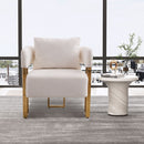 Modern Decorative Chair Teddy Fleece Upholstered And Metal Foot by Unique Piece Furniture