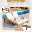 TREXM Outdoor Double Lounge Chair with 5-Position Adjustable Backrest