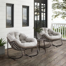 Outdoor Rattan Rocking Chair with Padded Cushion by HouseOfZazla