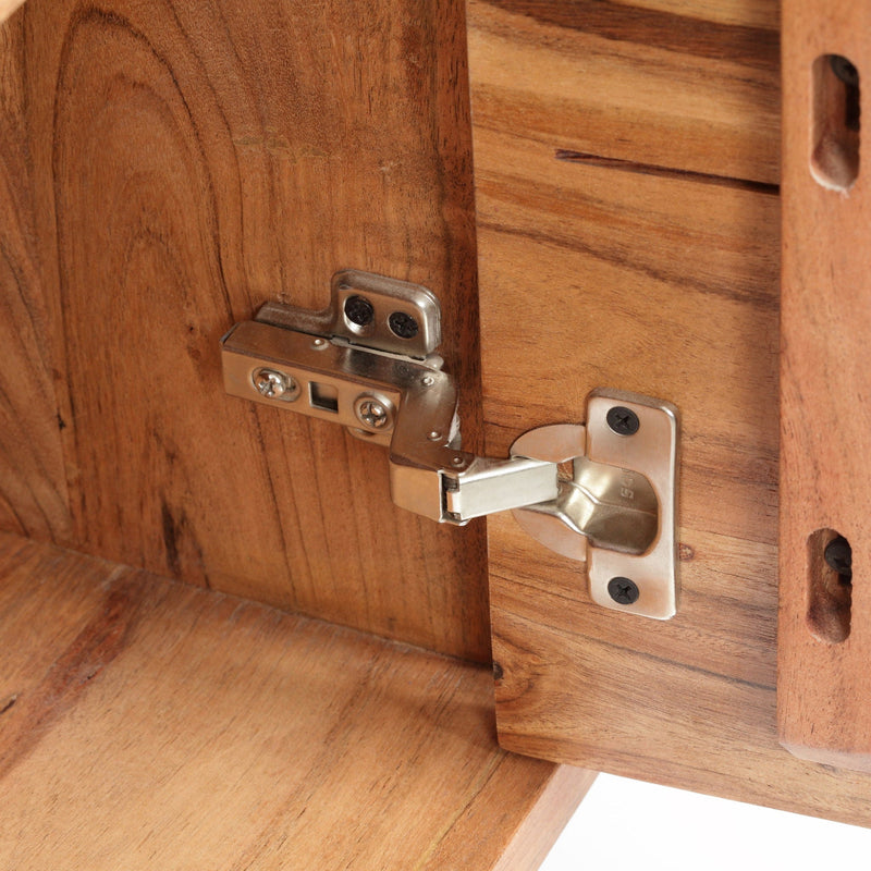 Boho Handcrafted 3 Door Sideboard, Carved Texture & Artisanal Charm - Natural, photo 5 of 15