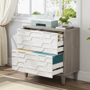 2 Drawer Lateral File Cabinet, Fits A4 / Letter / Legal - Gray / White by HouseOfZazla