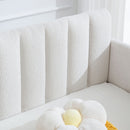 Elena - Boucle Upholstered Daybed, Ribbed Tufted Backrest by HouseOfZazla