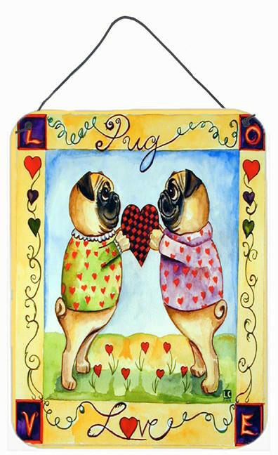 Pug LOVE Pug Aluminium Metal Wall or Door Hanging Prints