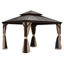 13x13FT Outdoor Hardtop Gazebo with Galvanized Steel Double Roof by HouseOfZazla