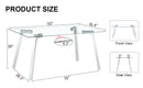 A modern minimalist rectangular glass dining table with tempered glass tabletop and silver metal legs, suitable for kitchens, restaurants, and living rooms,63"x35.4"x30"