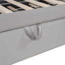 Full Size Upholstered L-Shaped Upholstered Daybed with Twin
Size Pop Up Trundle, Gray