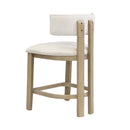 26" Counter Height Bar Stool, Upholstered Counter Stools (Set of 2) - Light Ash + Beige by HouseOfZazla