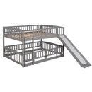 Low Bunk Bed With Slide, Fence And Ladder by HouseOfZazla