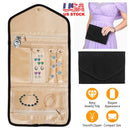 Travel Jewelry Organizer Case Foldable Jewelry Roll Storage Bag for Journey-Rings Necklaces Earrings Bracelets