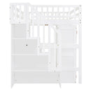 Loft Bed With Stairs, Bookshelf, Drawers, Desk & Wardrobe, Space Saving Multifunctional Furniture by HouseOfZazla