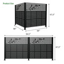 W48" x H47.3" Metal Privacy Screen with Rose Design by HouseOfZazla