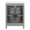 Bathroom Vanity With Ceramic Sink, Soft Close Doors, Flip Drawer, Double Layer Door Shelves by HouseOfZazla