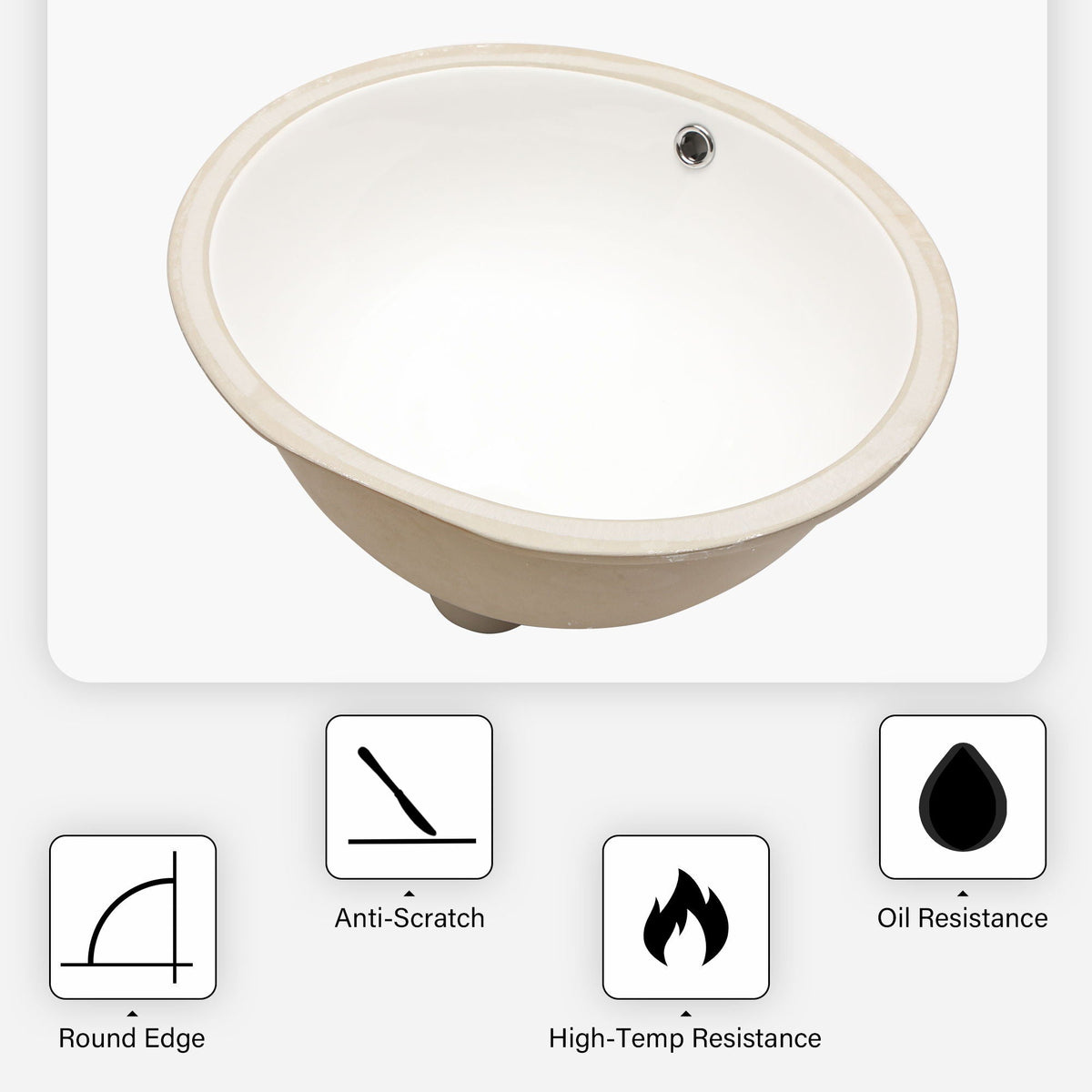 Elegant Ceramic Oval Undermount Bathroom Sink With Overflow, photo 9 of 20