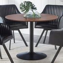 Round Dining Table With Pedestal Base - Warm Walnut by HouseOfZazla
